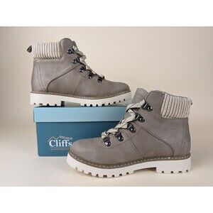 Cliffs by White Mountain Connie Boots Womens 6.5 Ice Grey Winter Hiker Shoes NWB